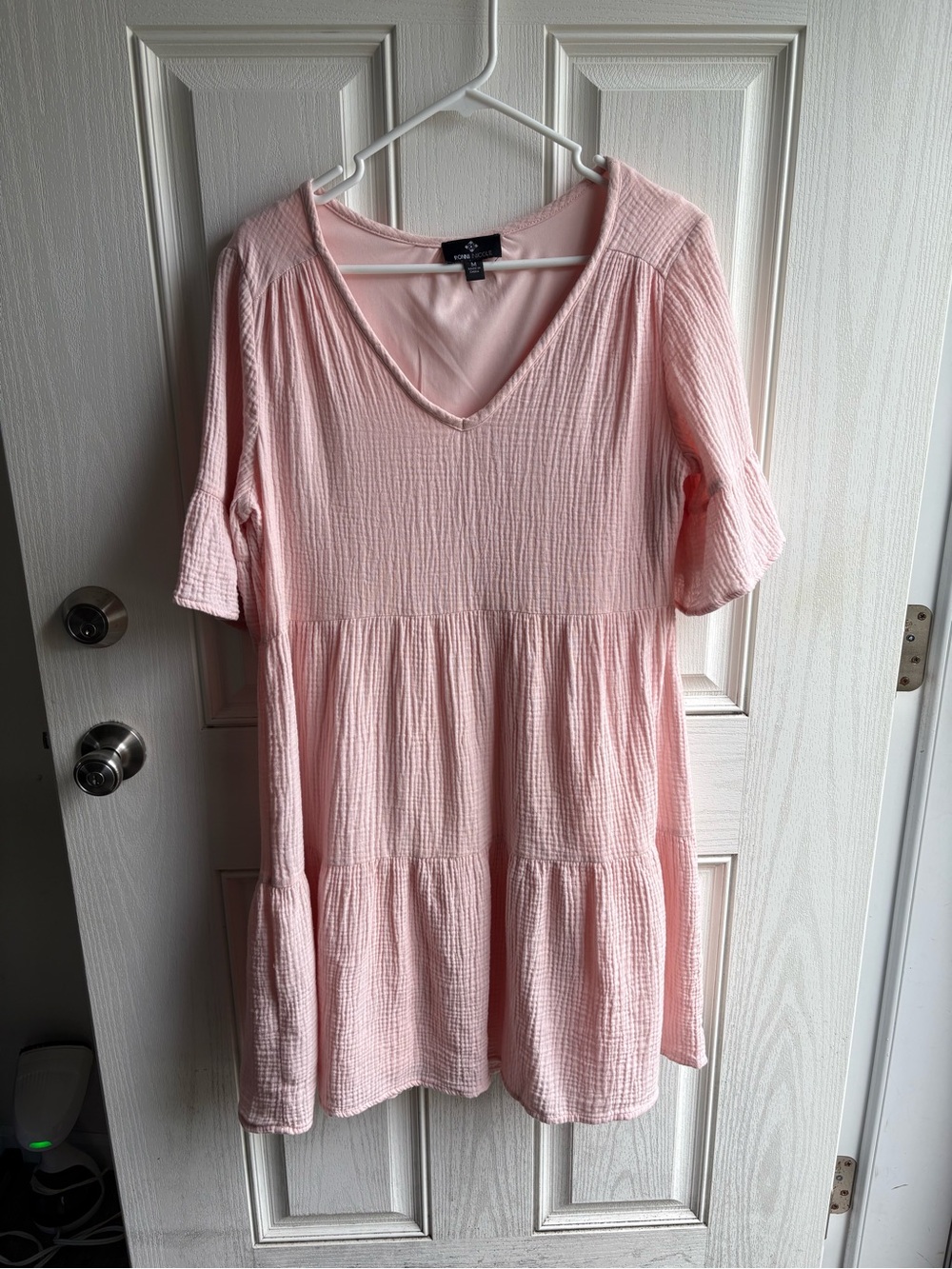Ronni Nicole Pink Gauze Tiered Babydoll Dress Size M